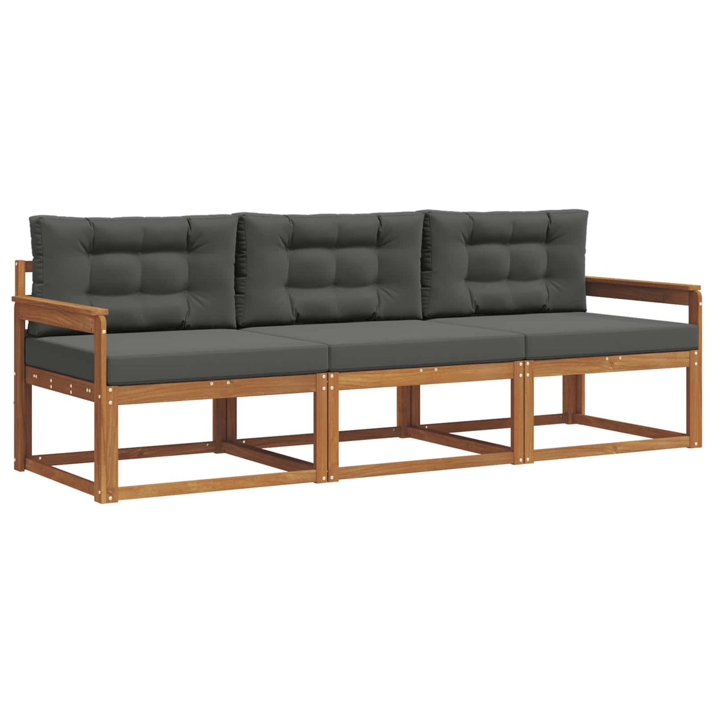 Set di divani da esterno con cuscino 3 pcs Naturale e Antracite