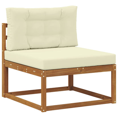 Set di divani da esterno con cuscino 3 pcs Naturale e Crema