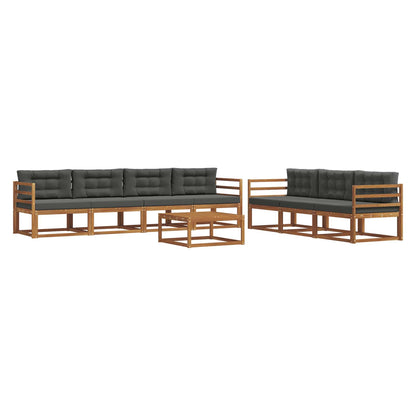 Set di divani da esterno con cuscino 8 pcs Naturale e Antracite