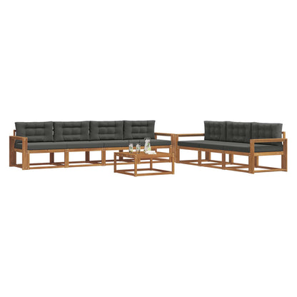 Set di divani da esterno con cuscino 8 pcs Naturale e Antracite