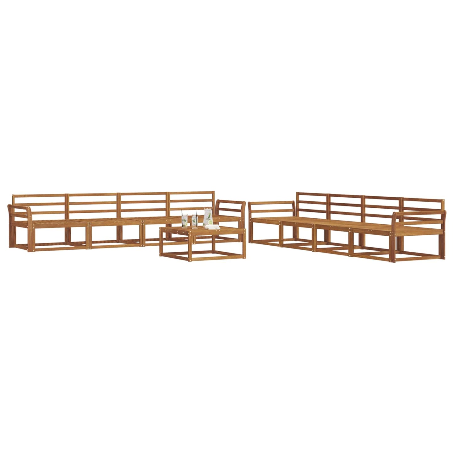 Set di divani da esterno 9 pcs Naturale
