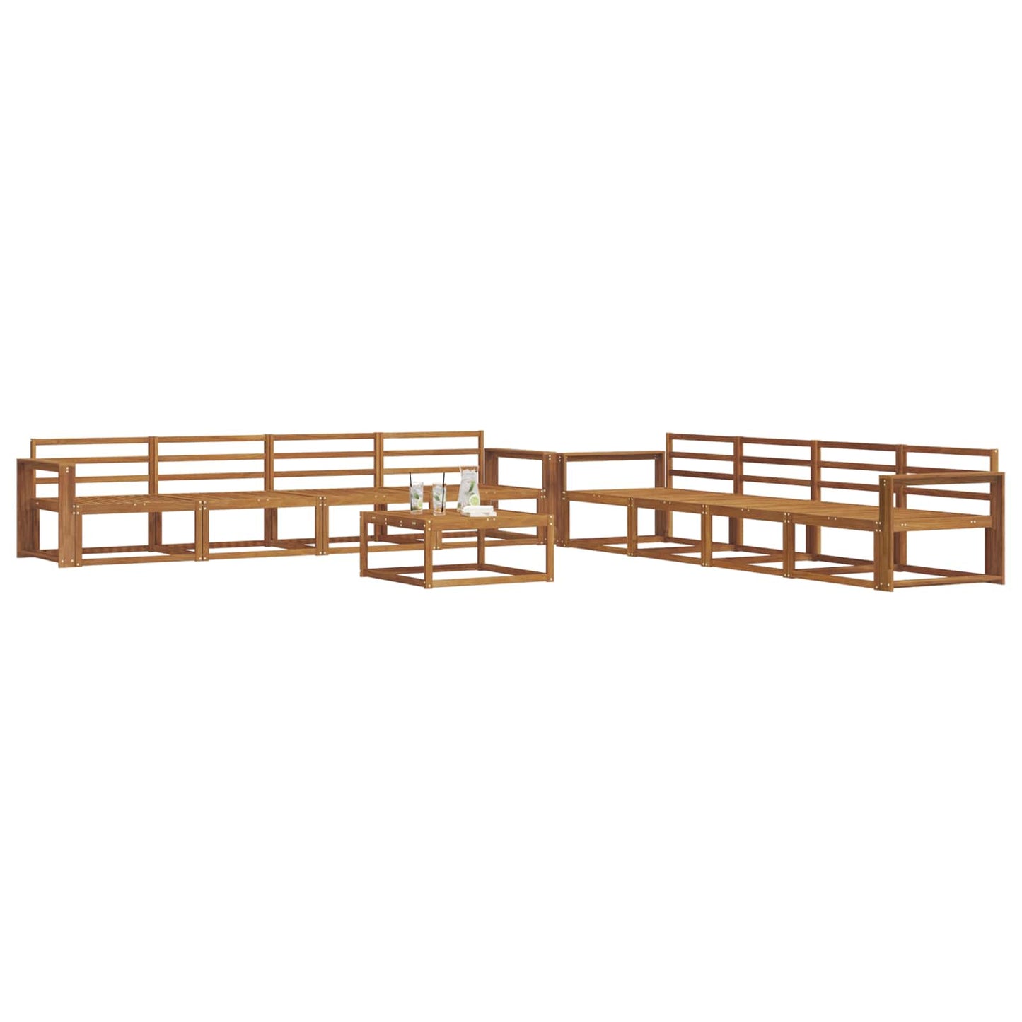 Set di divani da esterno 9 pcs Naturale