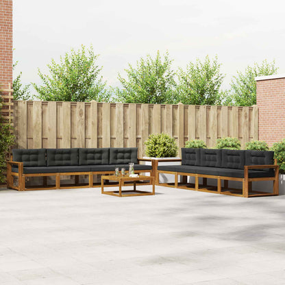 Set di divani da esterno con cuscino 9 pcs Naturale e Antracite