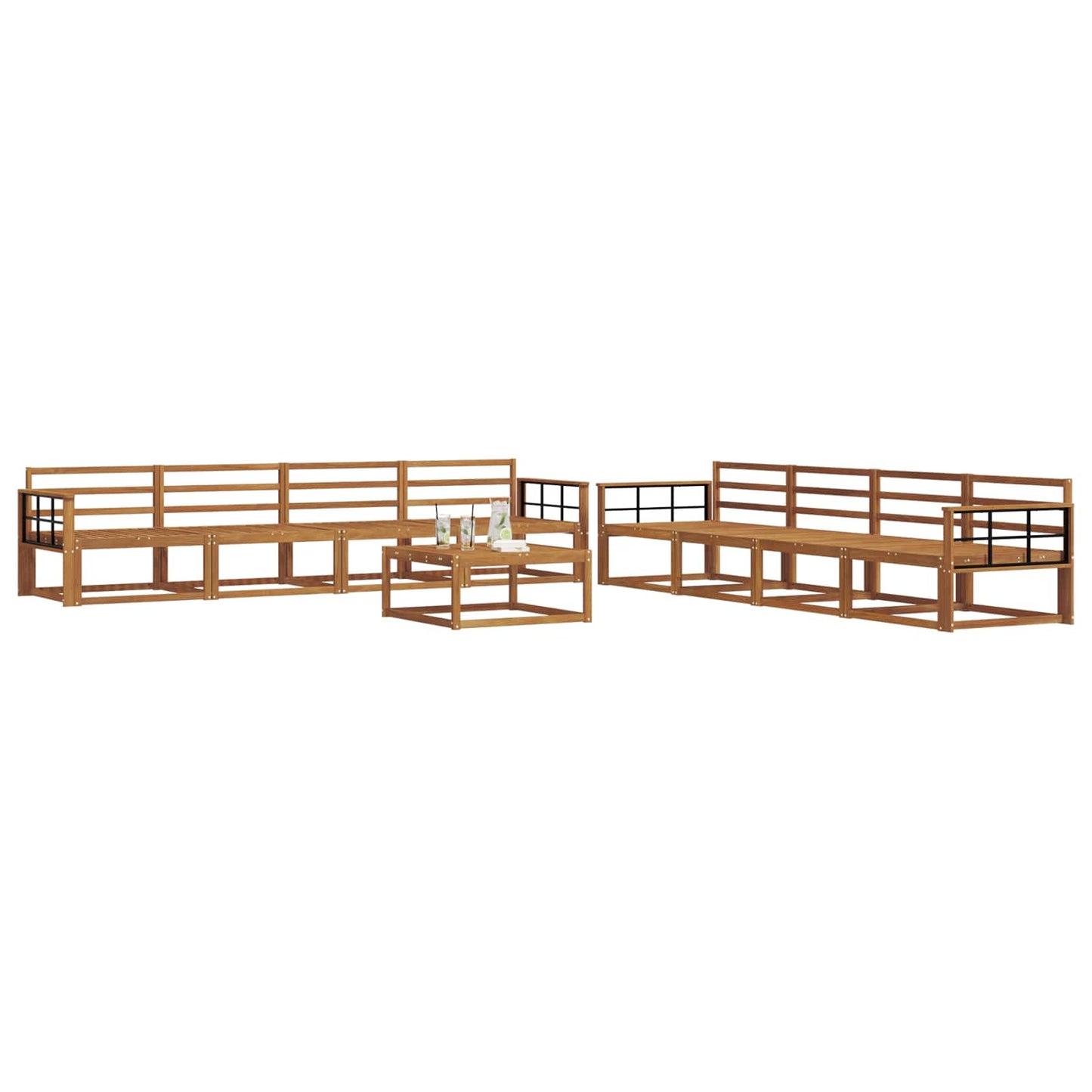 Set di divani da esterno 9 pcs Naturale