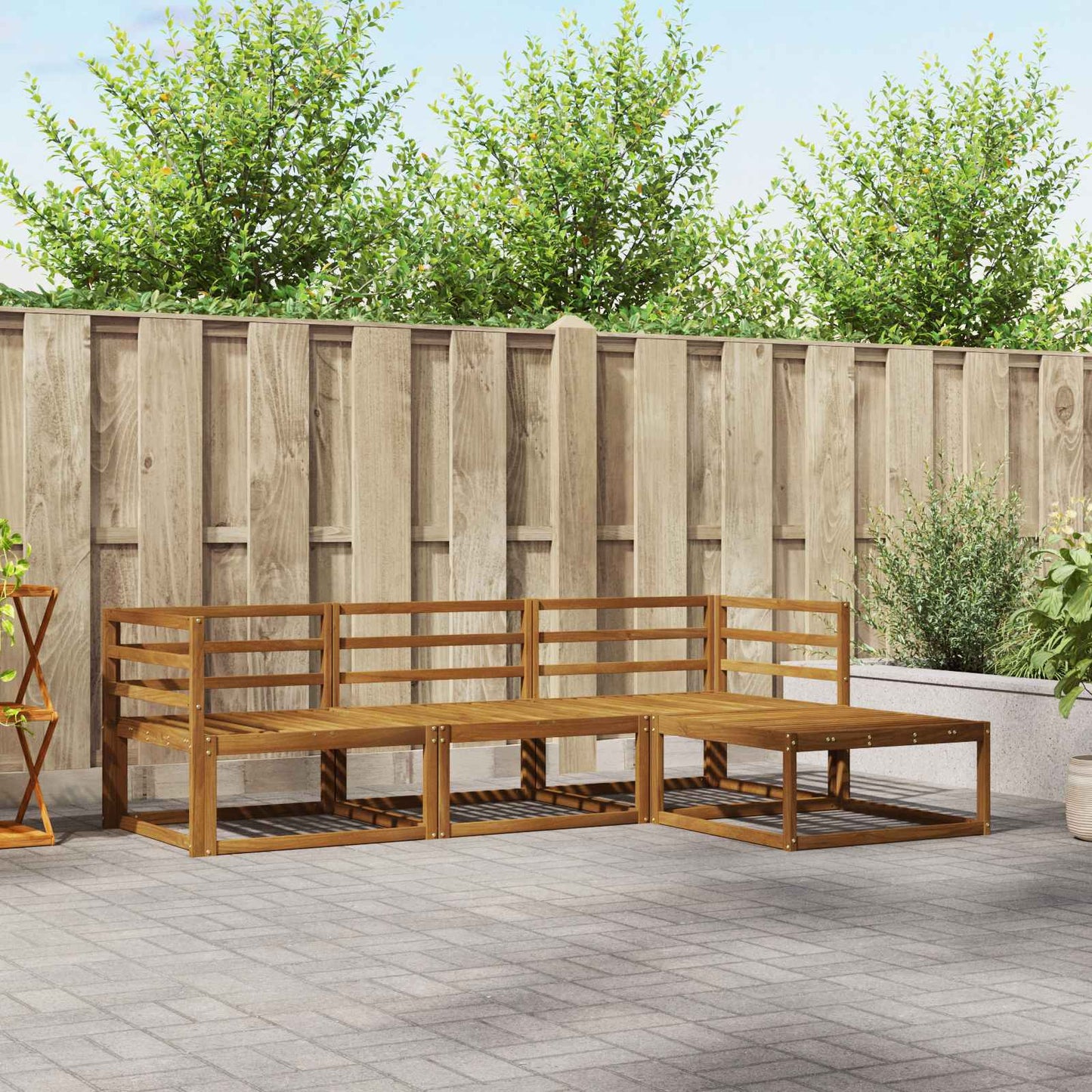 Set di divani da esterno 4 pcs Naturale
