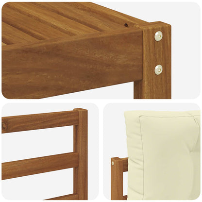 Set di divani da esterno con cuscino 4 pcs Naturale e Crema