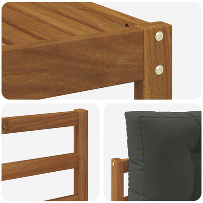 Set di divani da esterno con cuscino 4 pcs Naturale e Antracite