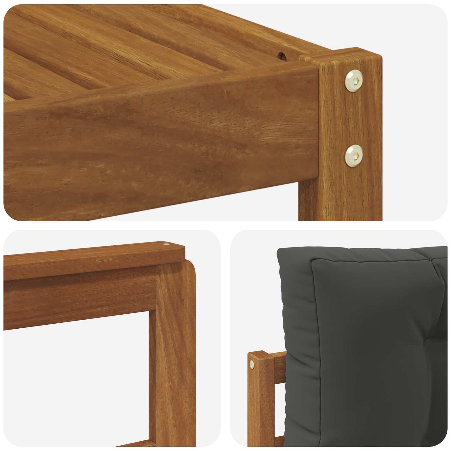 Set di divani da esterno con cuscino 4 pcs Naturale e Antracite