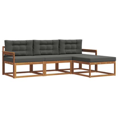 Set di divani da esterno con cuscino 4 pcs Naturale e Antracite