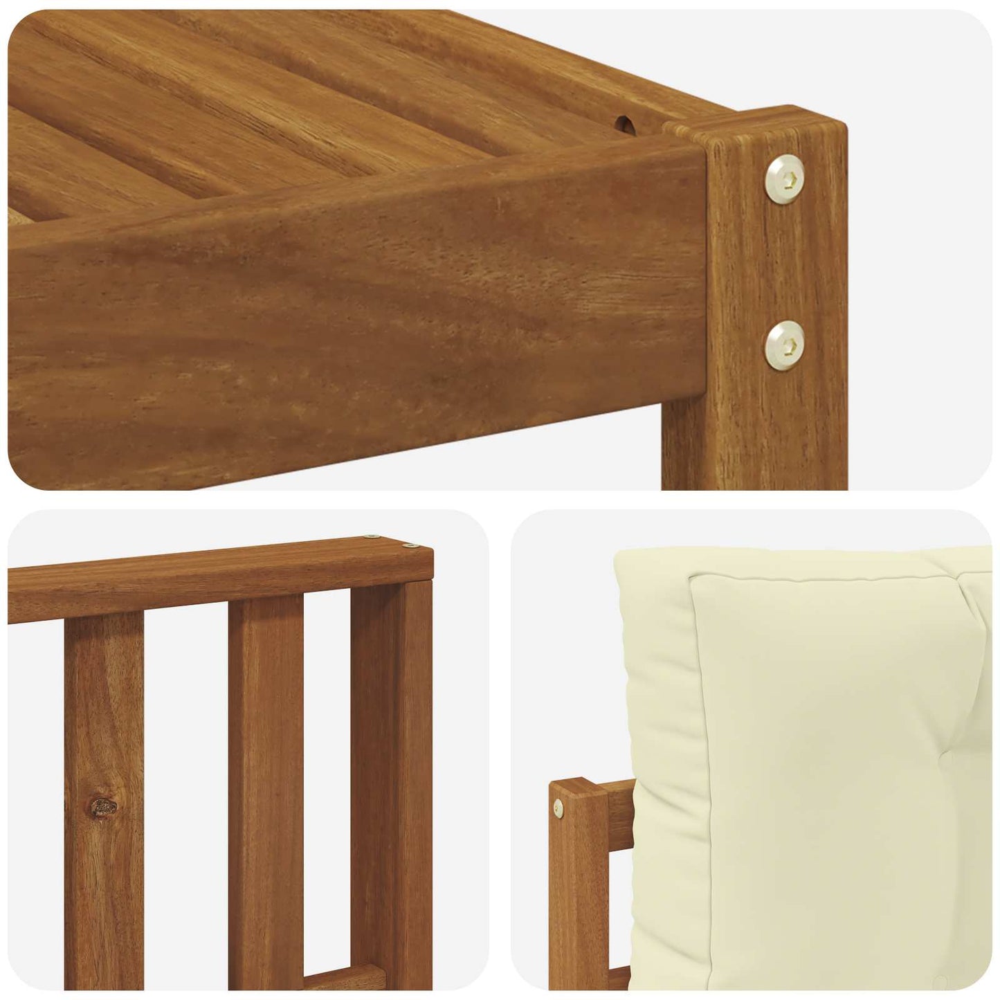 Set di divani da esterno con cuscino 4 pcs Naturale e Crema