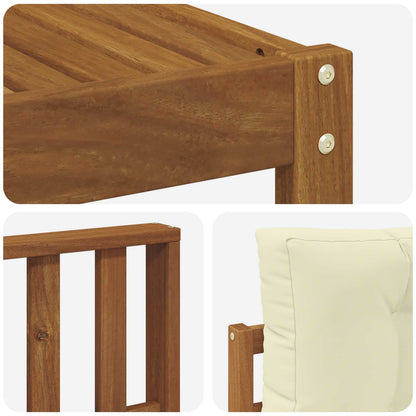 Set di divani da esterno con cuscino 4 pcs Naturale e Crema