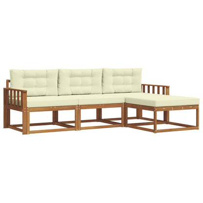 Set di divani da esterno con cuscino 4 pcs Naturale e Crema