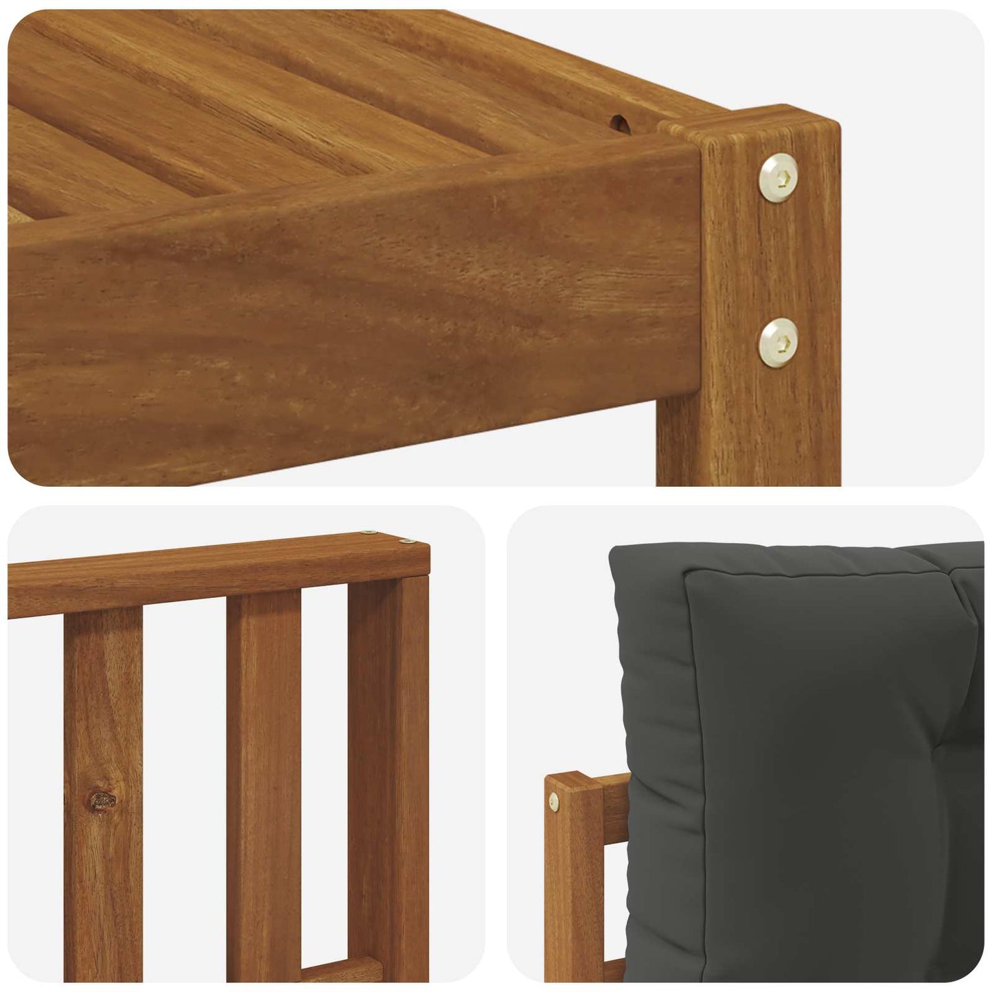 Set di divani da esterno con cuscino 4 pcs Naturale e Antracite