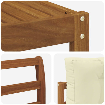 Set di divani da esterno con cuscino 4 pcs Naturale e Crema