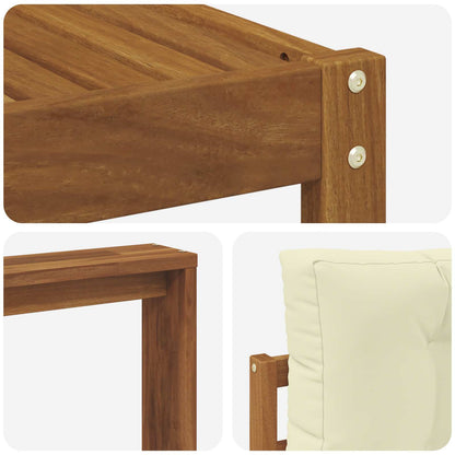 Set di divani da esterno con cuscino 4 pcs Naturale e Crema