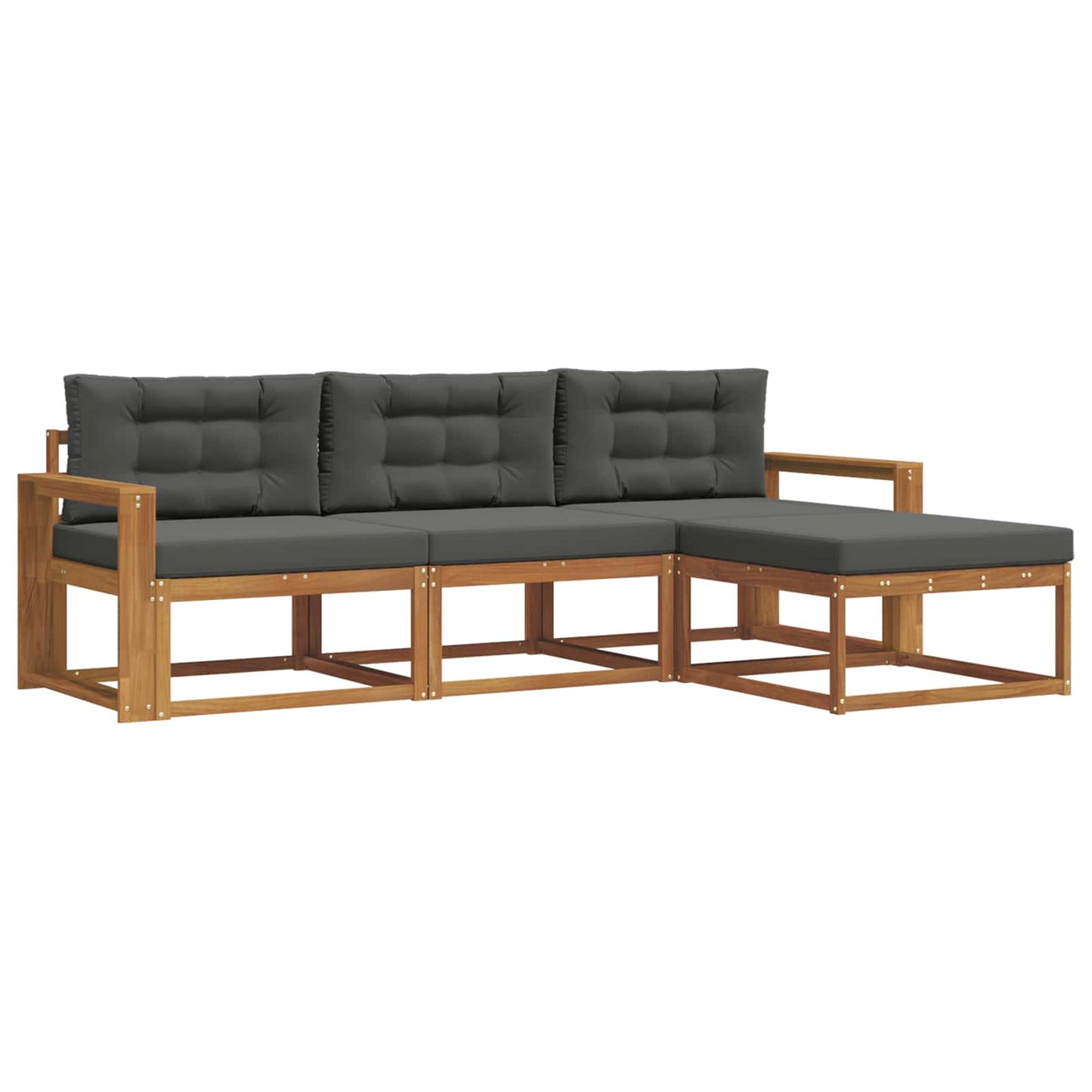 Set di divani da esterno con cuscino 4 pcs Naturale e Antracite