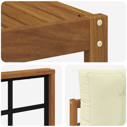 Set di divani da esterno con cuscino 4 pcs Naturale e Crema