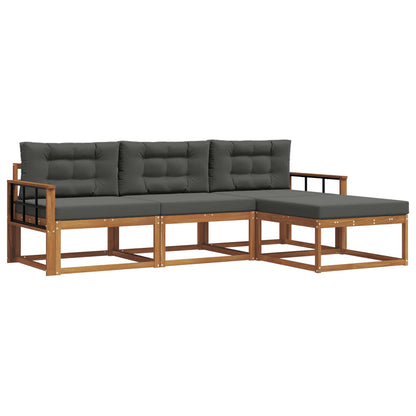 Set di divani da esterno con cuscino 4 pcs Naturale e Antracite