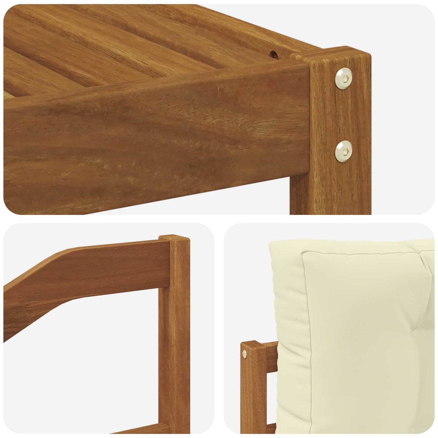 Set di divani da esterno con cuscino 4 pcs Naturale e Crema
