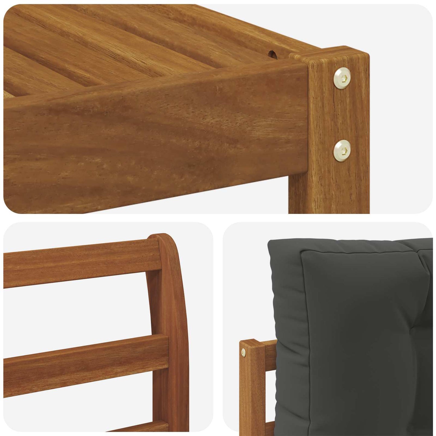 Set di divani da esterno con cuscino 5 pcs Naturale e Antracite