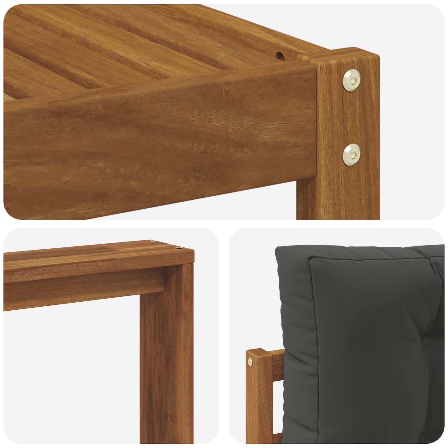 Set di divani da esterno con cuscino 5 pcs Naturale e Antracite