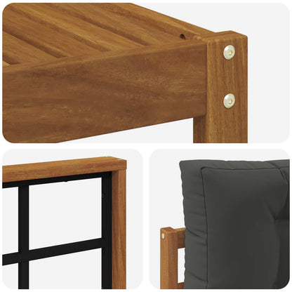 Set di divani da esterno con cuscino 5 pcs Naturale e Antracite