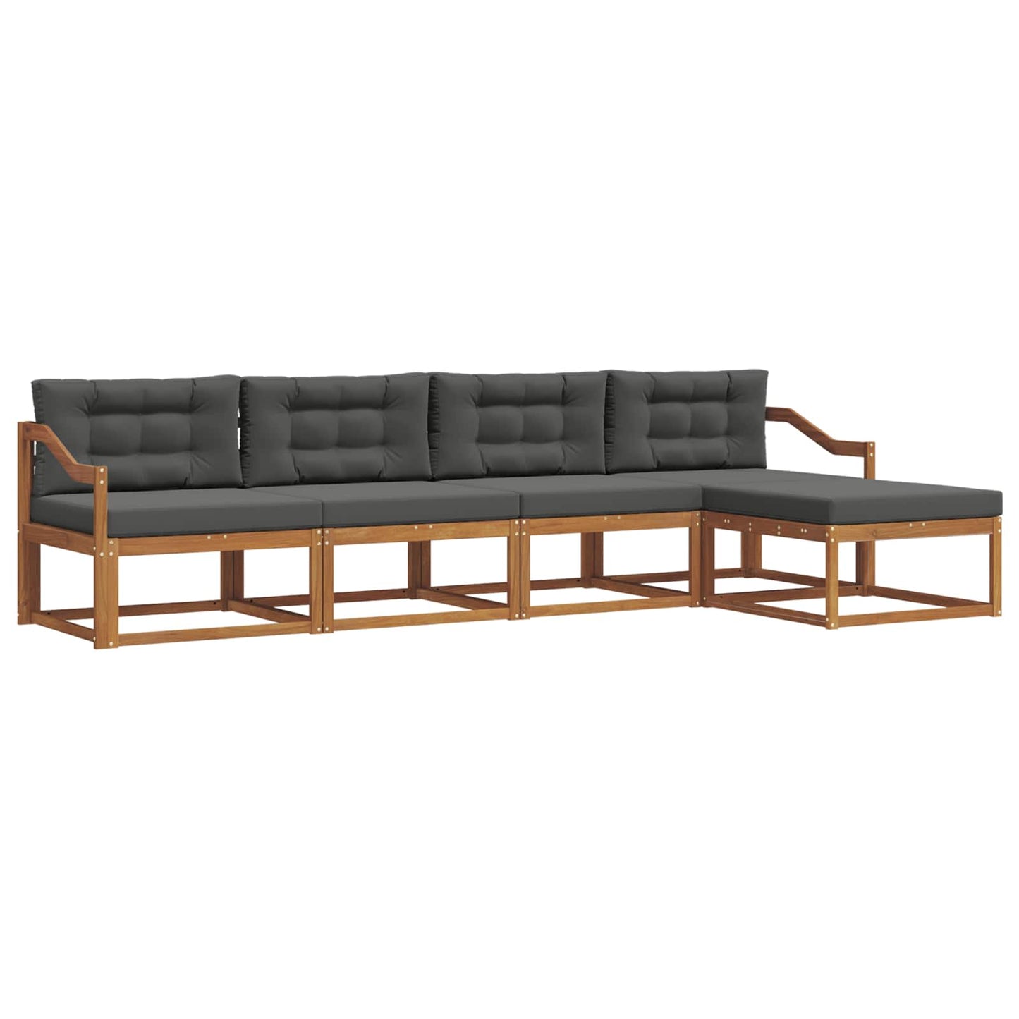 Set di divani da esterno con cuscino 5 pcs Naturale e Antracite