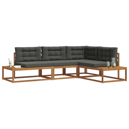 Set di divani da esterno 4 Pezzo Naturale e Antracite