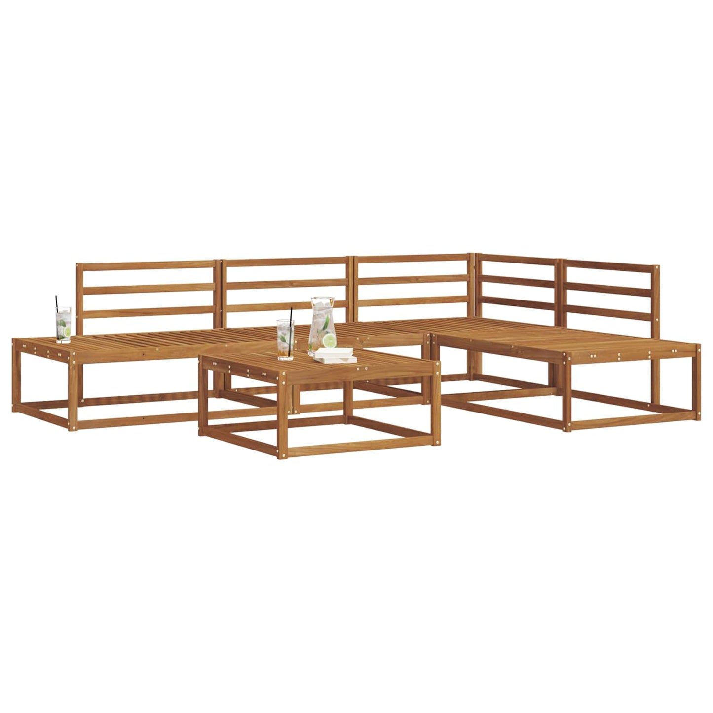 Set di divani da esterno 5 Pezzo Naturale