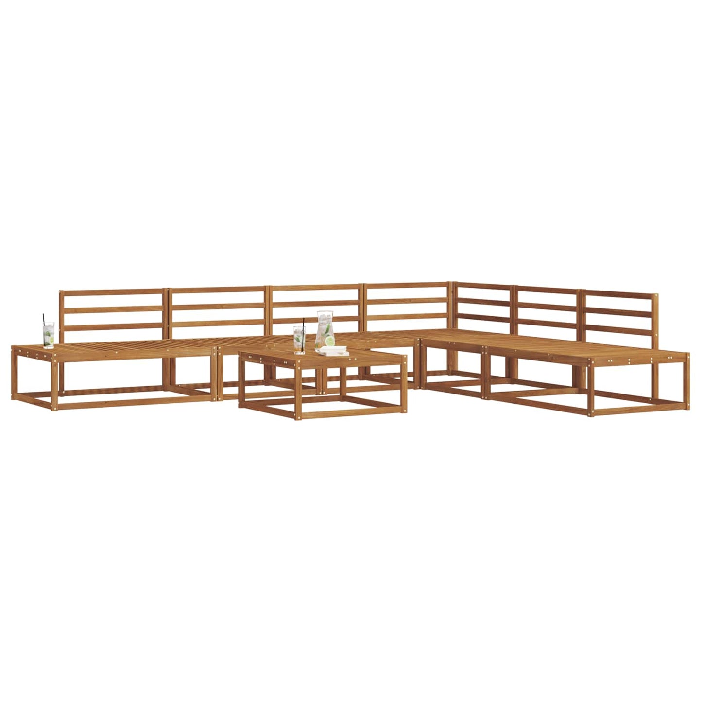 Set di divani da esterno 7 Pezzo Naturale