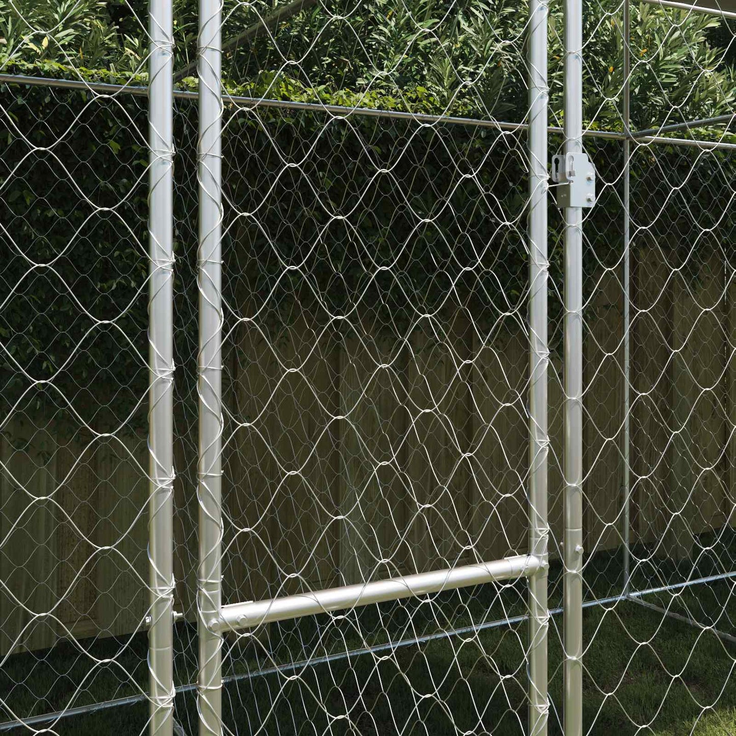 Gabbia per Cani con Tetto Argento 800 x 200 x 256 cm