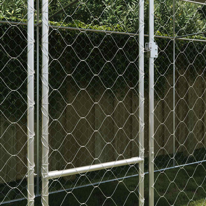 Gabbia per Cani con Tetto Argento 600 x 200 x 256 cm