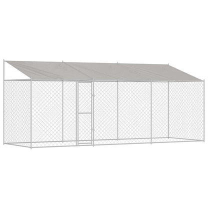 Gabbia per Cani con Tetto Argento 600 x 200 x 256 cm