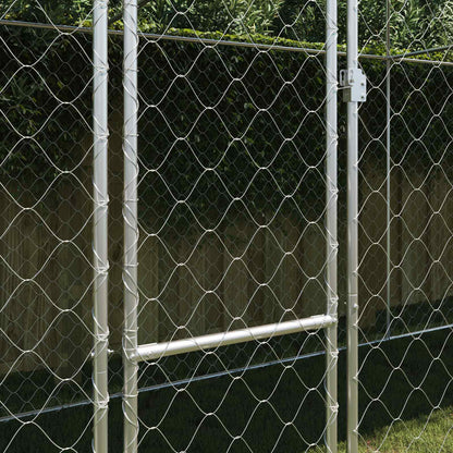 Gabbia per Cani con Tetto Argento 800 x 200 x 256 cm