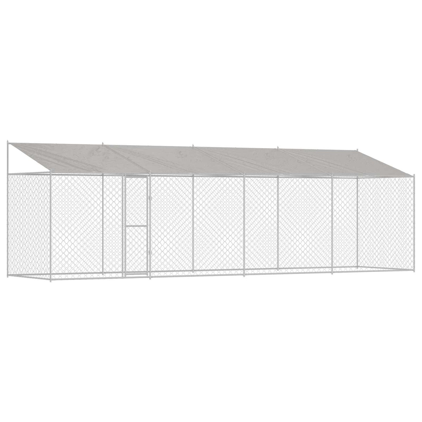 Gabbia per Cani con Tetto Argento 800 x 200 x 256 cm