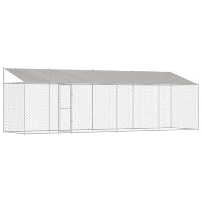 Gabbia per Cani con Tetto Argento 800 x 200 x 256 cm