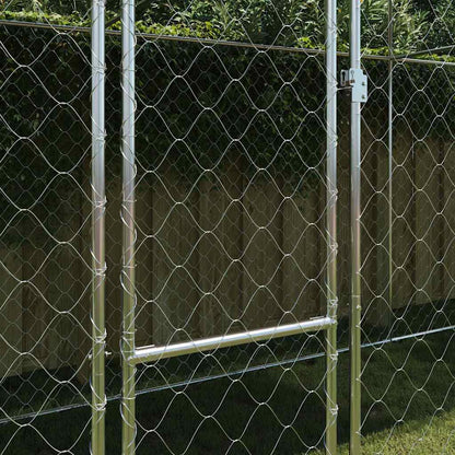 Gabbia per Cani con Tetto Argento 800 x 200 x 256 cm