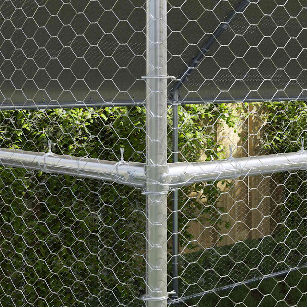 Gabbia per polli 2 pcs Argento 400 x 200 x 198,5 cm
