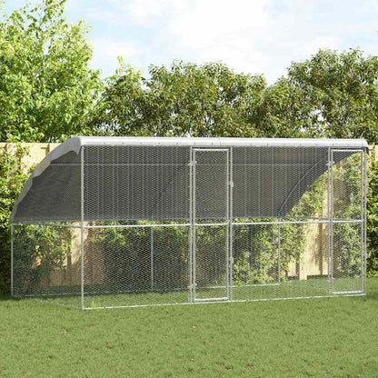 Gabbia per polli 2 pcs Argento 400 x 200 x 198,5 cm