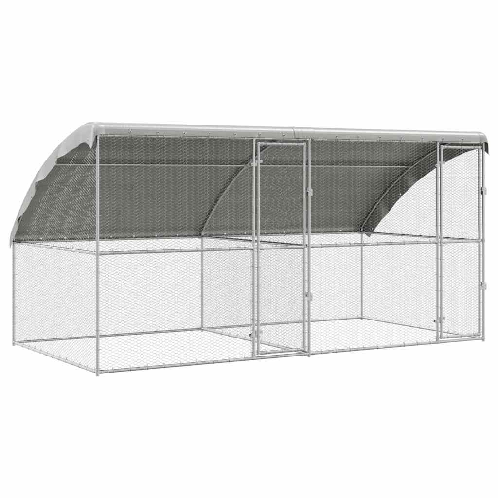 Gabbia per polli 2 pcs Argento 400 x 200 x 198,5 cm