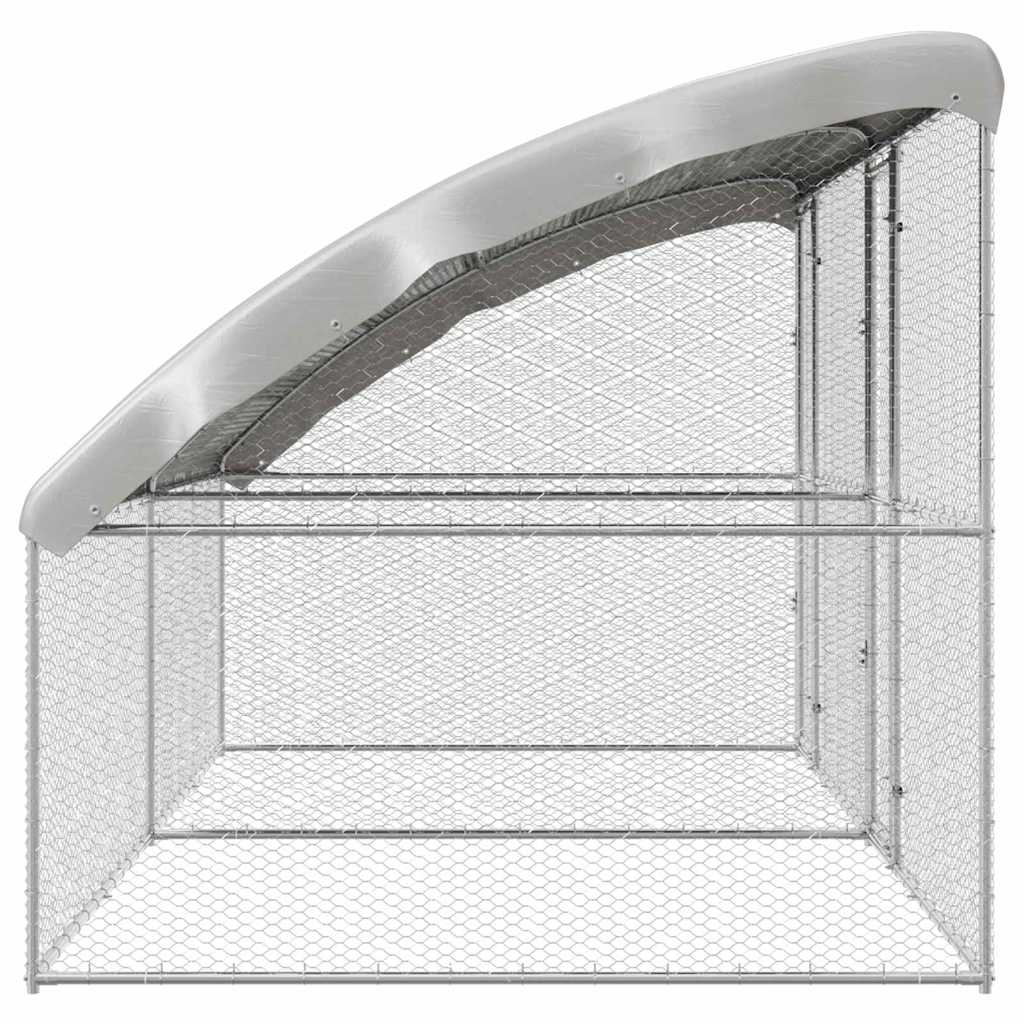 Gabbia per polli 2 pcs Argento 400 x 200 x 198,5 cm