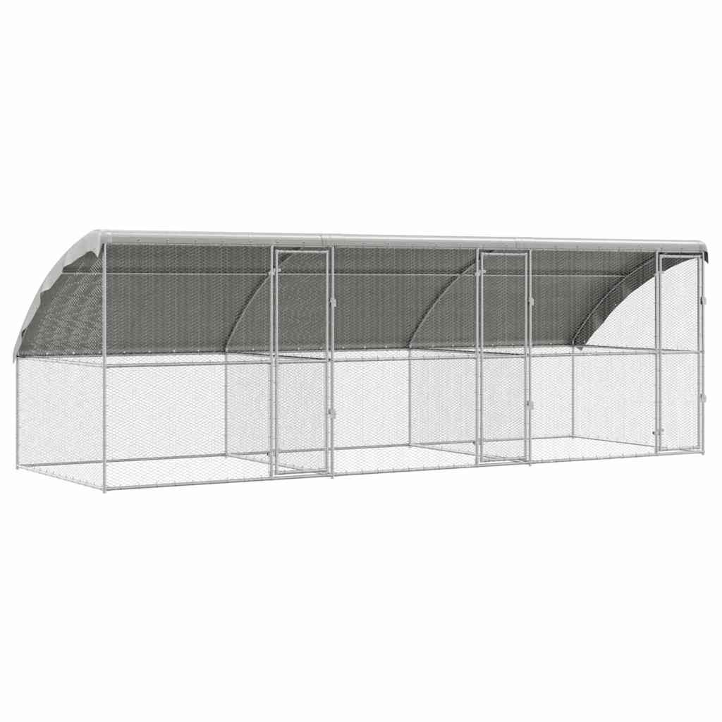Gabbia per polli 3 pcs Argento 600 x 200 x 198,5 cm