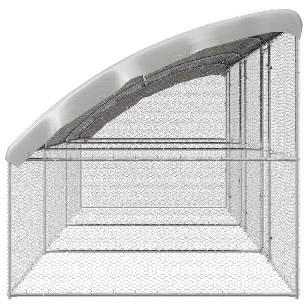 Gabbia per polli 3 pcs Argento 600 x 200 x 198,5 cm