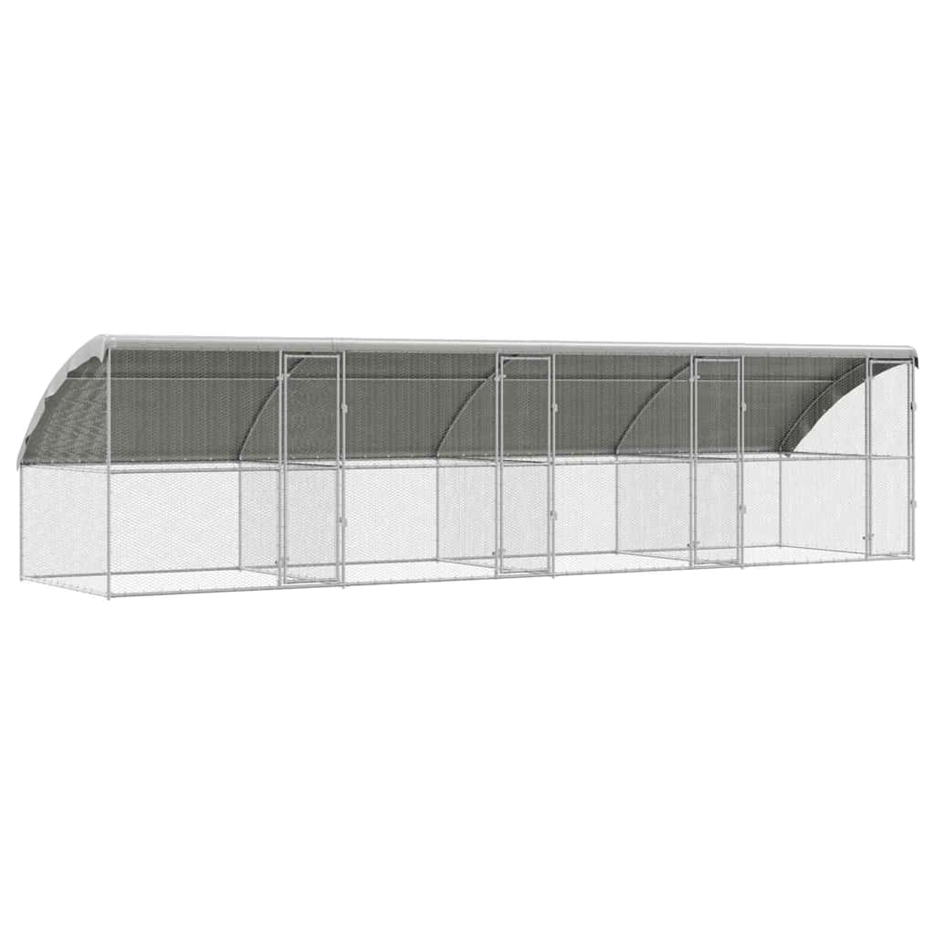 Gabbia per polli 4 pcs Argento 800 x 200 x 198,5 cm