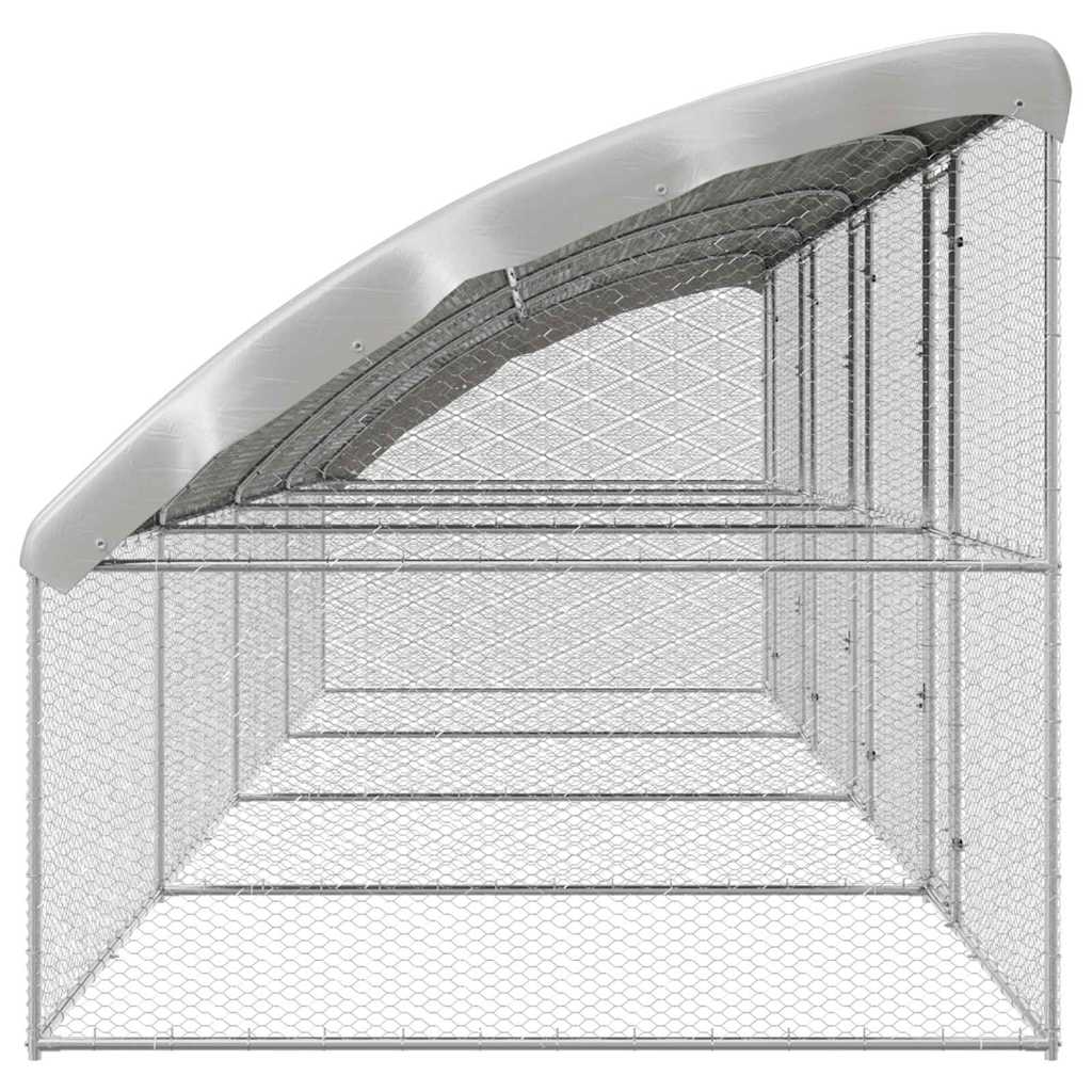 Gabbia per polli 4 pcs Argento 800 x 200 x 198,5 cm