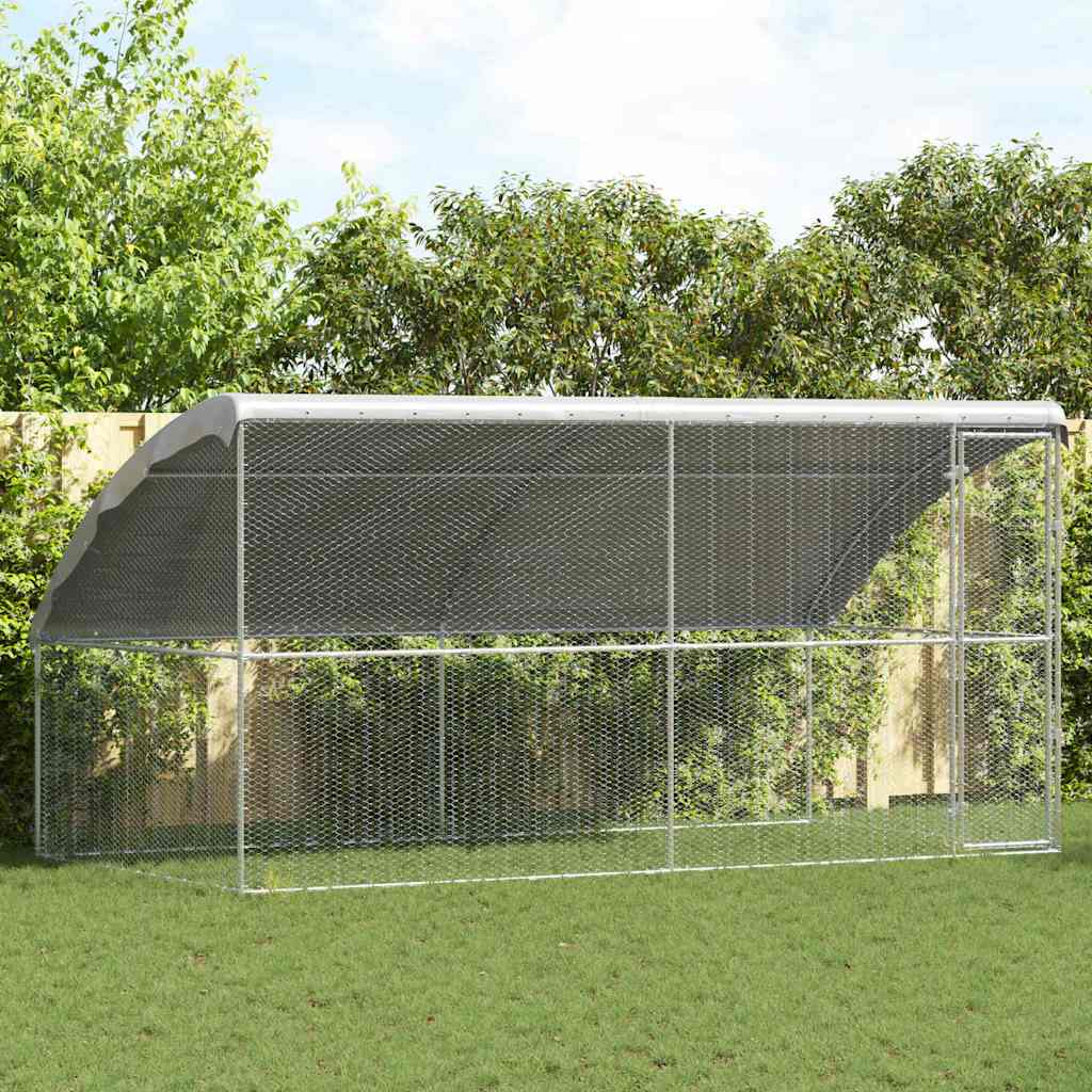 Gabbia per polli 2 pcs Argento 400 x 200 x 198,5 cm