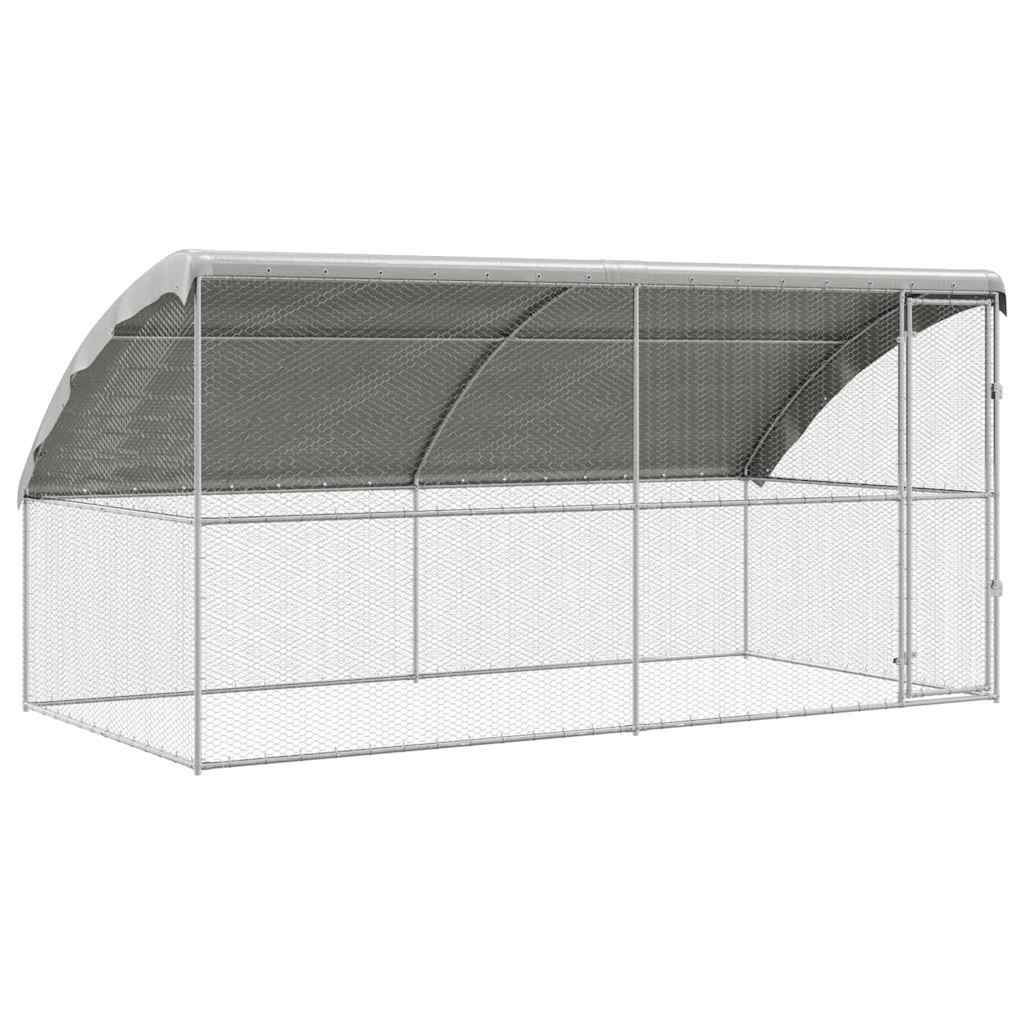 Gabbia per polli 2 pcs Argento 400 x 200 x 198,5 cm