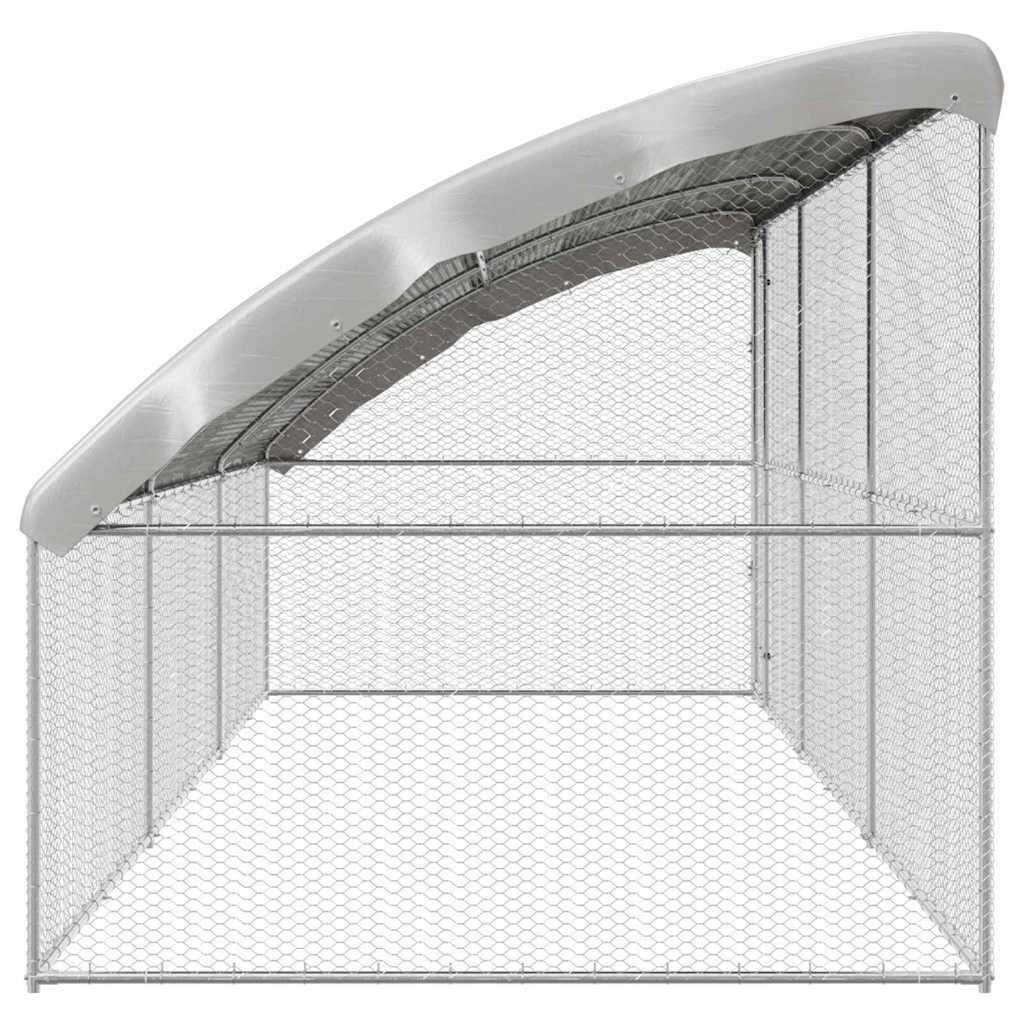 Gabbia per polli 3 pcs Argento 600 x 200 x 198,5 cm
