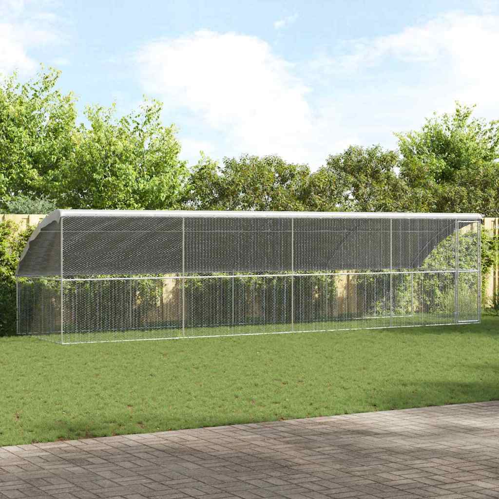 Gabbia per polli 4 pcs Argento 800 x 200 x 198,5 cm