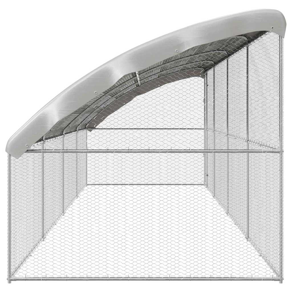 Gabbia per polli 4 pcs Argento 800 x 200 x 198,5 cm